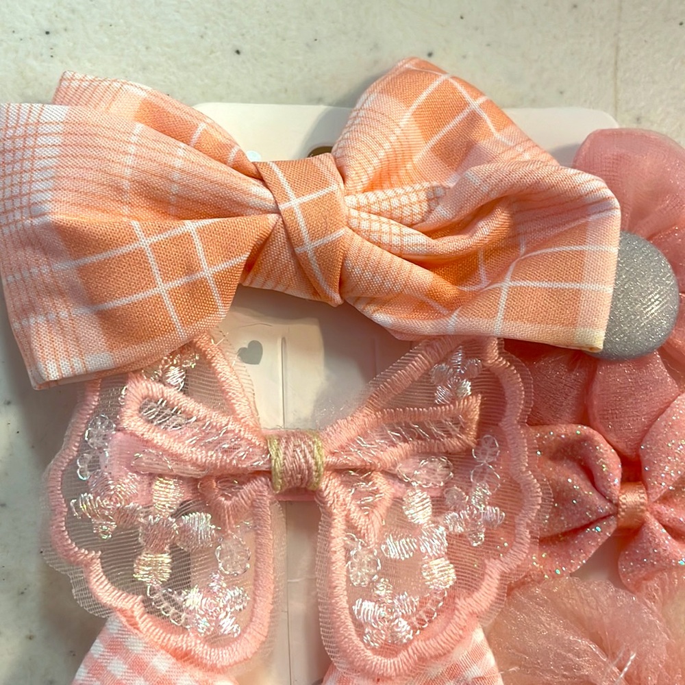 🎉2xHP🎉NWT Yeepsys Pink Fashion Hair Bows Set of 8 - Picture 2 of 7
